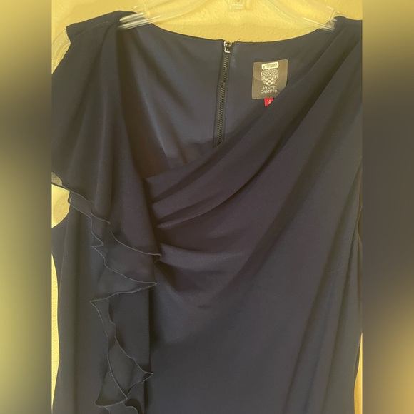 VINCE CAMUTO Women's Formal Sleeveless Navy Sheath Dress Size 14 - Picture 3 of 10